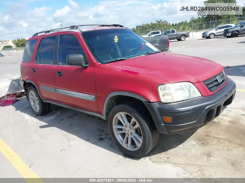 1998 Honda Cr-V Lx VIN: JHLRD2849WC005948 Lot: 40272381