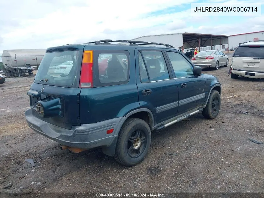 1998 Honda Cr-V Lx VIN: JHLRD2840WC006714 Lot: 40309593