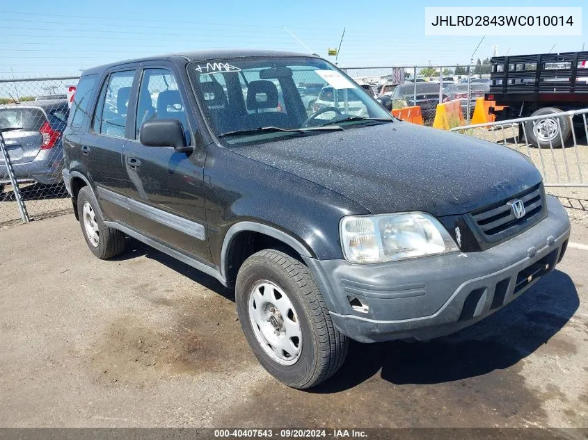 1998 Honda Cr-V Lx VIN: JHLRD2843WC010014 Lot: 40407543