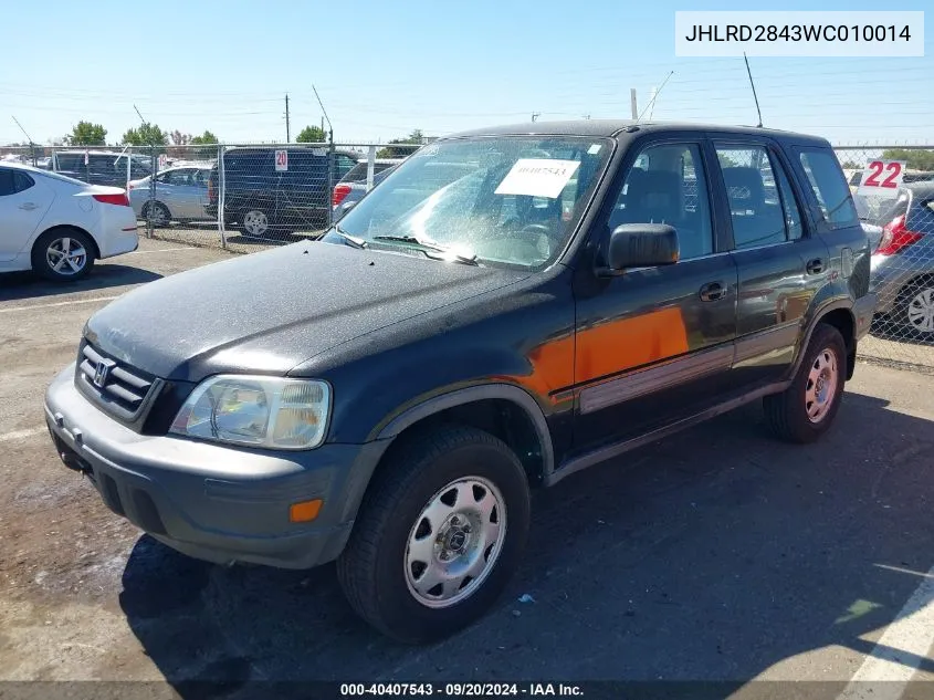 1998 Honda Cr-V Lx VIN: JHLRD2843WC010014 Lot: 40407543