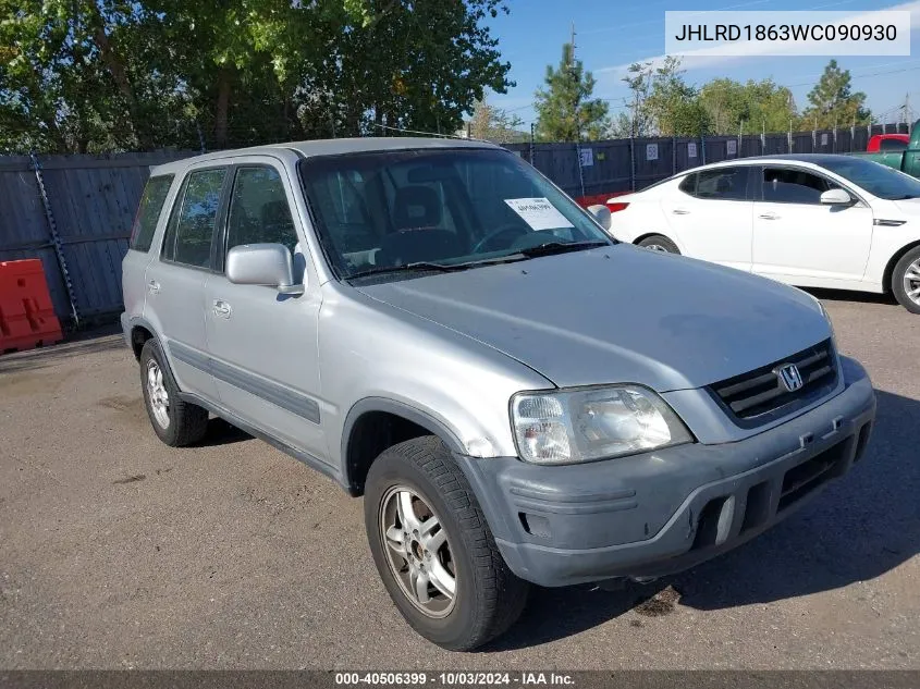 1998 Honda Cr-V Ex VIN: JHLRD1863WC090930 Lot: 40506399