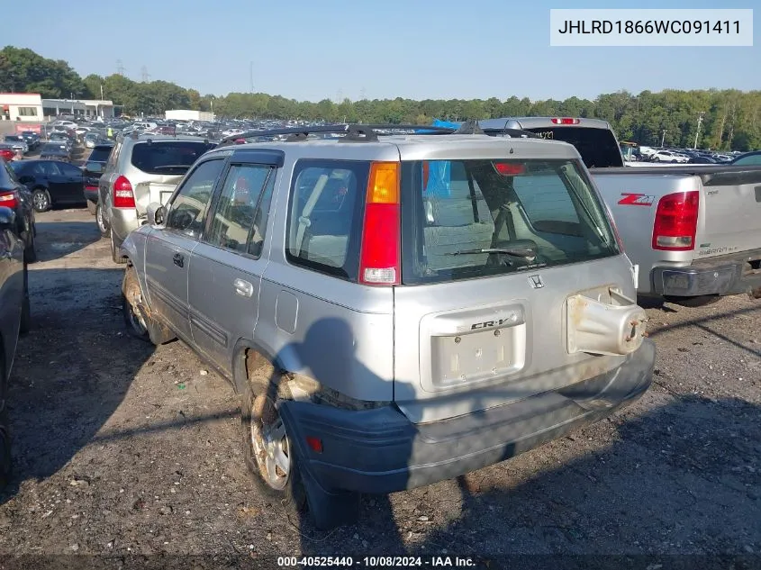 1998 Honda Cr-V Ex VIN: JHLRD1866WC091411 Lot: 40525440