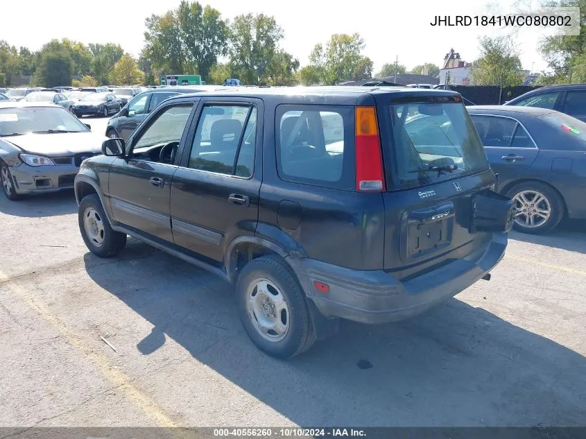 1998 Honda Cr-V Lx VIN: JHLRD1841WC080802 Lot: 40556260