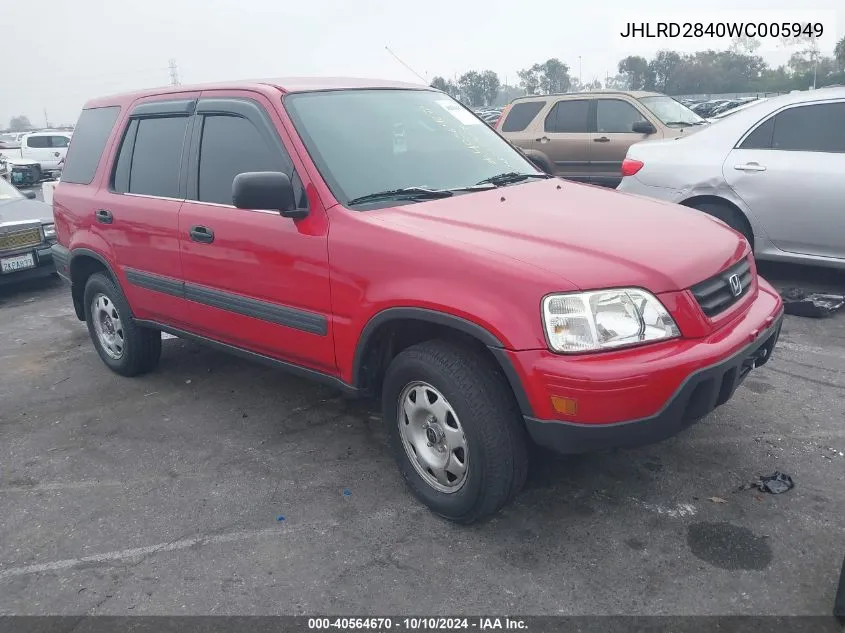 1998 Honda Cr-V Lx VIN: JHLRD2840WC005949 Lot: 40564670