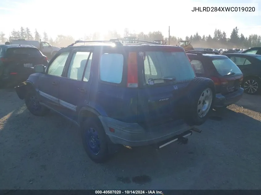 1998 Honda Cr-V Lx VIN: JHLRD284XWC019020 Lot: 40587020