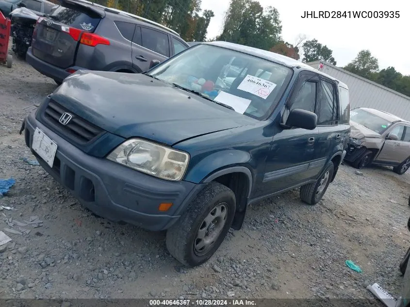 1998 Honda Cr-V Lx VIN: JHLRD2841WC003935 Lot: 40646367