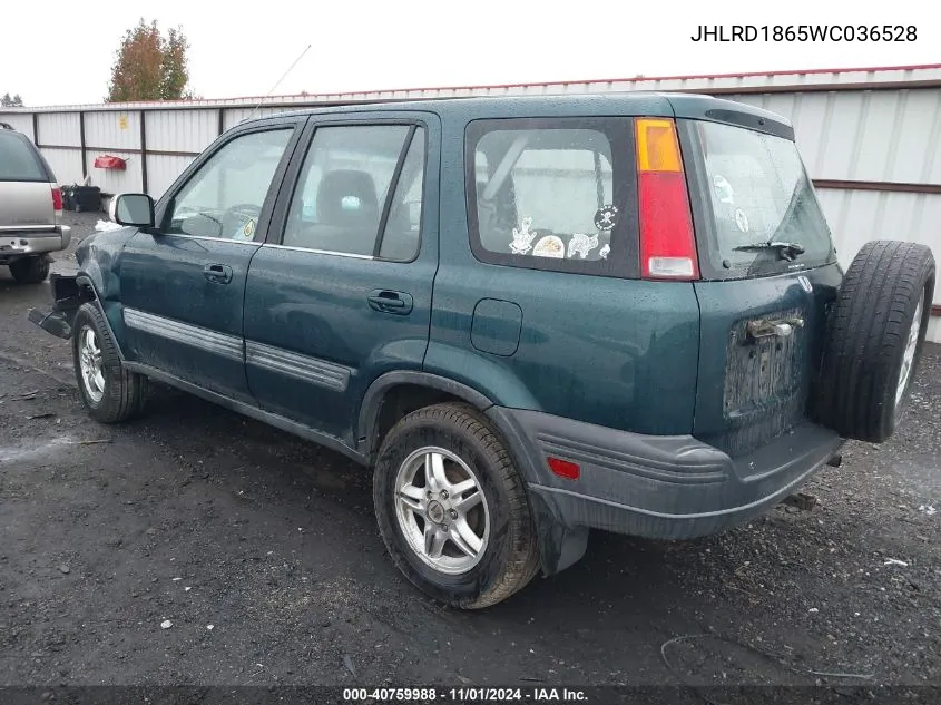 1998 Honda Cr-V Ex VIN: JHLRD1865WC036528 Lot: 40759988