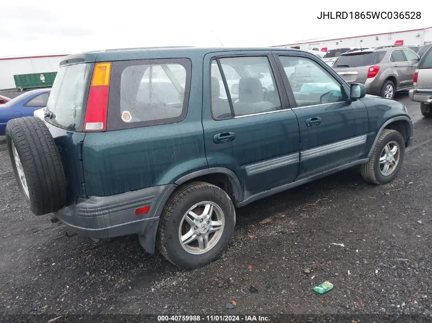 1998 Honda Cr-V Ex VIN: JHLRD1865WC036528 Lot: 40759988