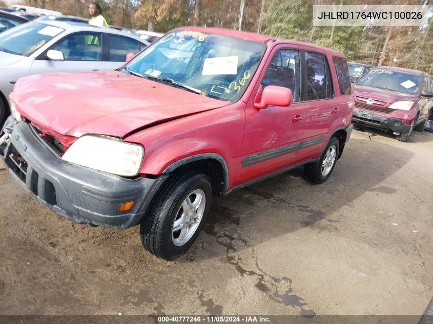 1998 Honda Cr-V Ex VIN: JHLRD1764WC100026 Lot: 40777246