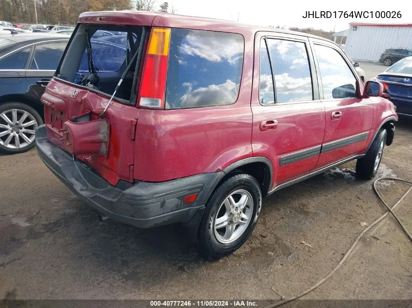 1998 Honda Cr-V Ex VIN: JHLRD1764WC100026 Lot: 40777246