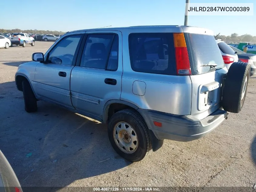 1998 Honda Cr-V Lx VIN: JHLRD2847WC000389 Lot: 40871226