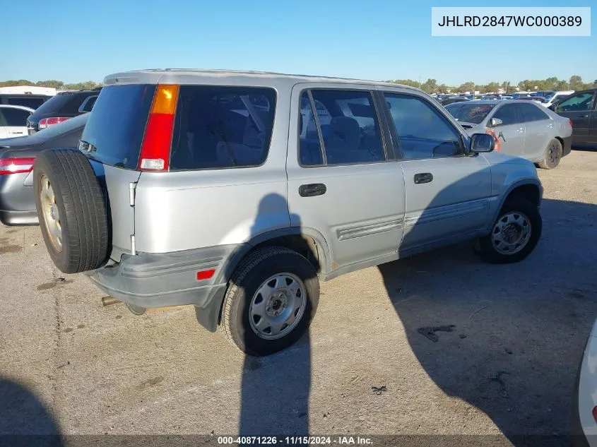 1998 Honda Cr-V Lx VIN: JHLRD2847WC000389 Lot: 40871226