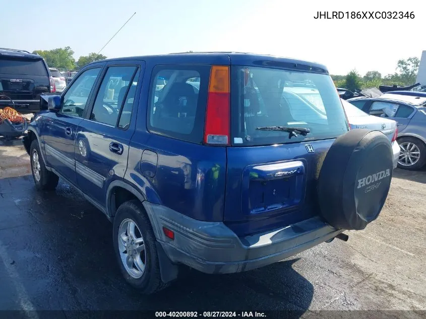 1999 Honda Cr-V Ex VIN: JHLRD186XXC032346 Lot: 40200892