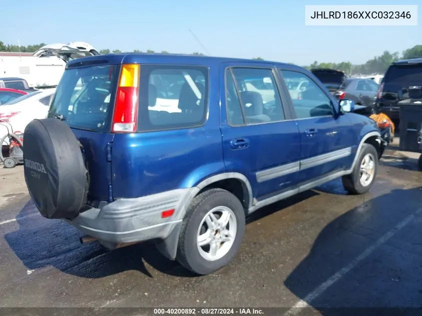 1999 Honda Cr-V Ex VIN: JHLRD186XXC032346 Lot: 40200892