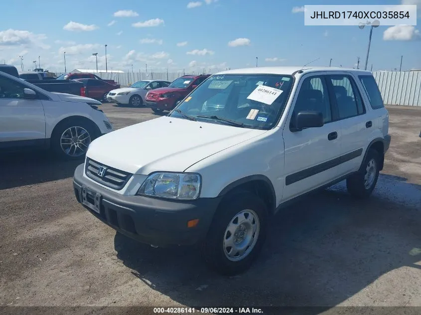 1999 Honda Cr-V Lx VIN: JHLRD1740XC035854 Lot: 40286141