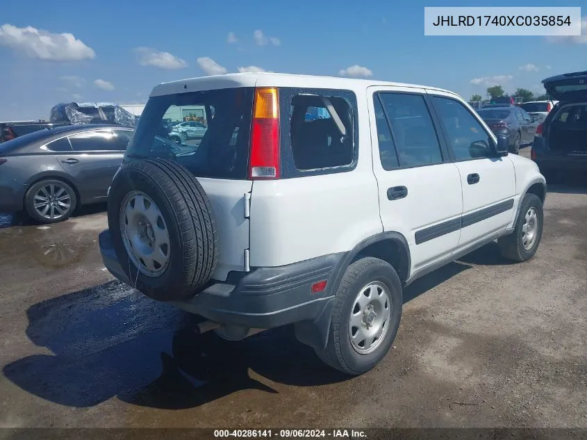 1999 Honda Cr-V Lx VIN: JHLRD1740XC035854 Lot: 40286141