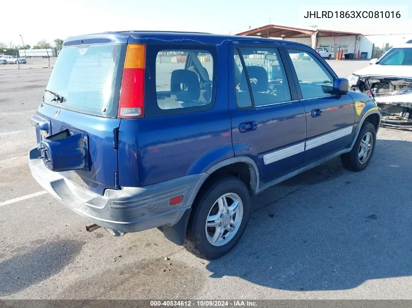 1999 Honda Cr-V Ex VIN: JHLRD1863XC081016 Lot: 40534612