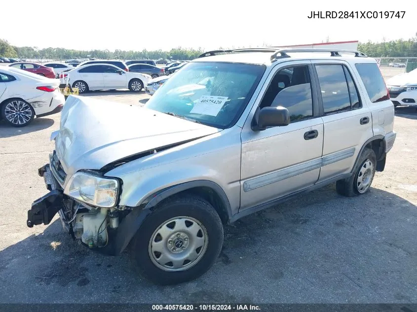 1999 Honda Cr-V Lx VIN: JHLRD2841XC019747 Lot: 40575420