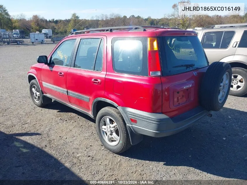 1999 Honda Cr-V Ex VIN: JHLRD1865XC016149 Lot: 40666391