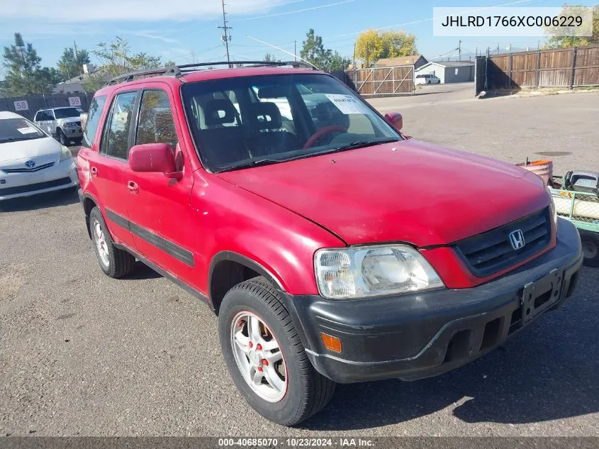 1999 Honda Cr-V Ex VIN: JHLRD1766XC006229 Lot: 40685070