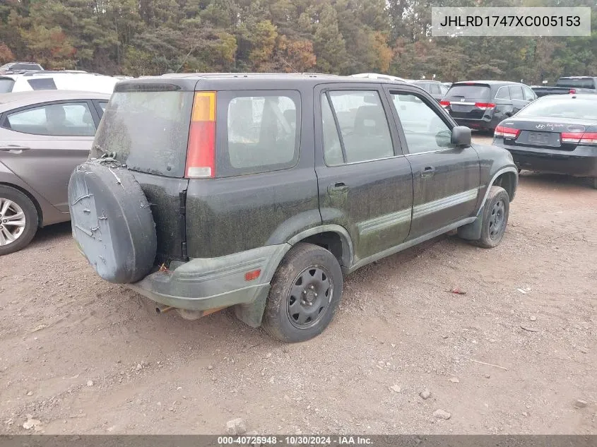 1999 Honda Cr-V Lx VIN: JHLRD1747XC005153 Lot: 40725948