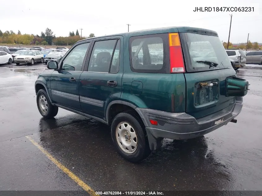 1999 Honda Cr-V Lx VIN: JHLRD1847XC063231 Lot: 40762084