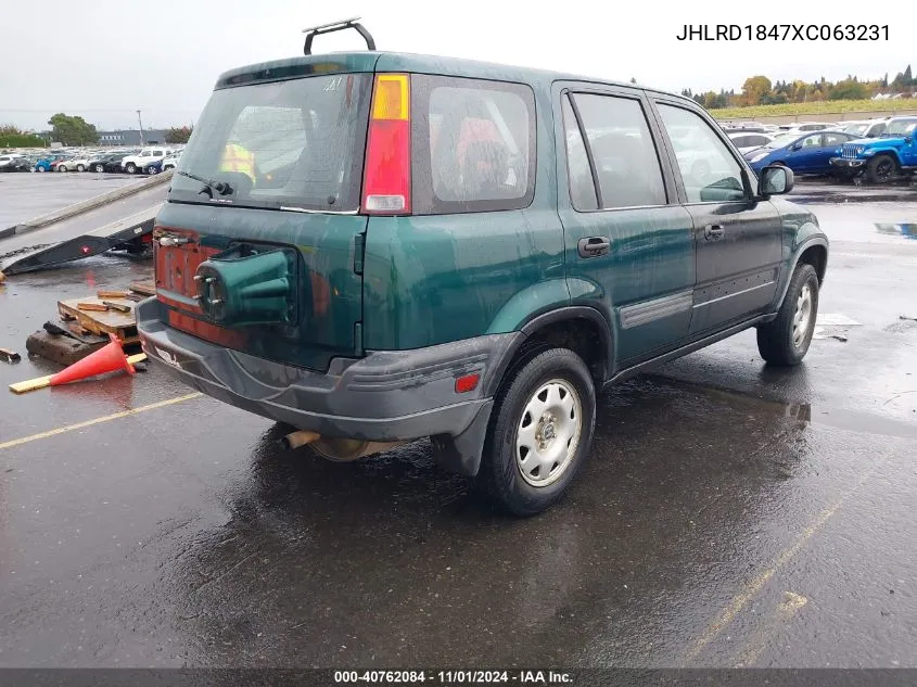 1999 Honda Cr-V Lx VIN: JHLRD1847XC063231 Lot: 40762084