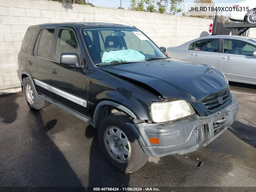 1999 Honda Cr-V Lx VIN: JHLRD1849XC016315 Lot: 40766424