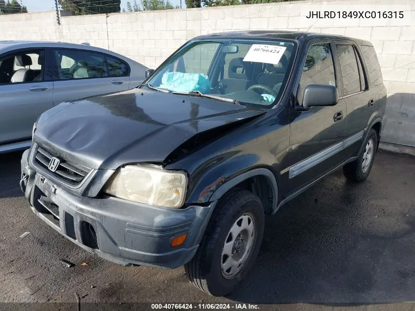 1999 Honda Cr-V Lx VIN: JHLRD1849XC016315 Lot: 40766424