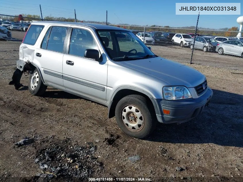 1999 Honda Cr-V Lx VIN: JHLRD1840XC031348 Lot: 40787458