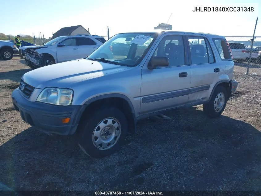 1999 Honda Cr-V Lx VIN: JHLRD1840XC031348 Lot: 40787458