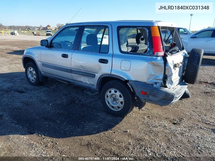 1999 Honda Cr-V Lx VIN: JHLRD1840XC031348 Lot: 40787458