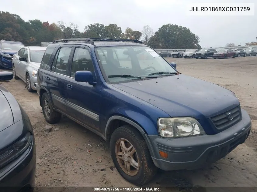 1999 Honda Cr-V Ex VIN: JHLRD1868XC031759 Lot: 40797756