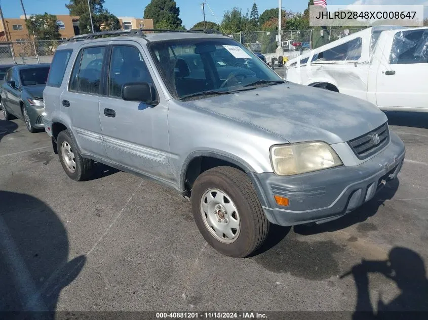 1999 Honda Cr-V Lx VIN: JHLRD2848XC008647 Lot: 40881201