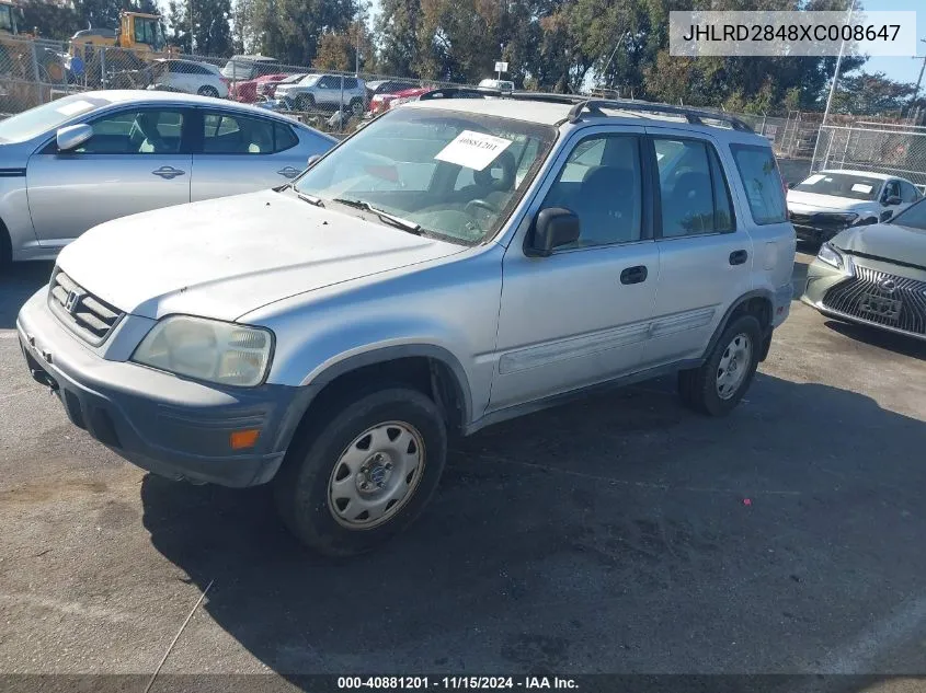 1999 Honda Cr-V Lx VIN: JHLRD2848XC008647 Lot: 40881201