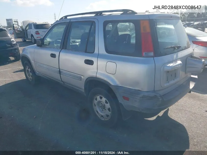 1999 Honda Cr-V Lx VIN: JHLRD2848XC008647 Lot: 40881201