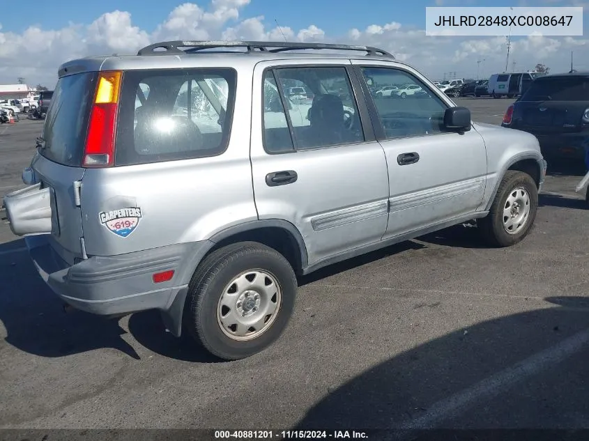 1999 Honda Cr-V Lx VIN: JHLRD2848XC008647 Lot: 40881201