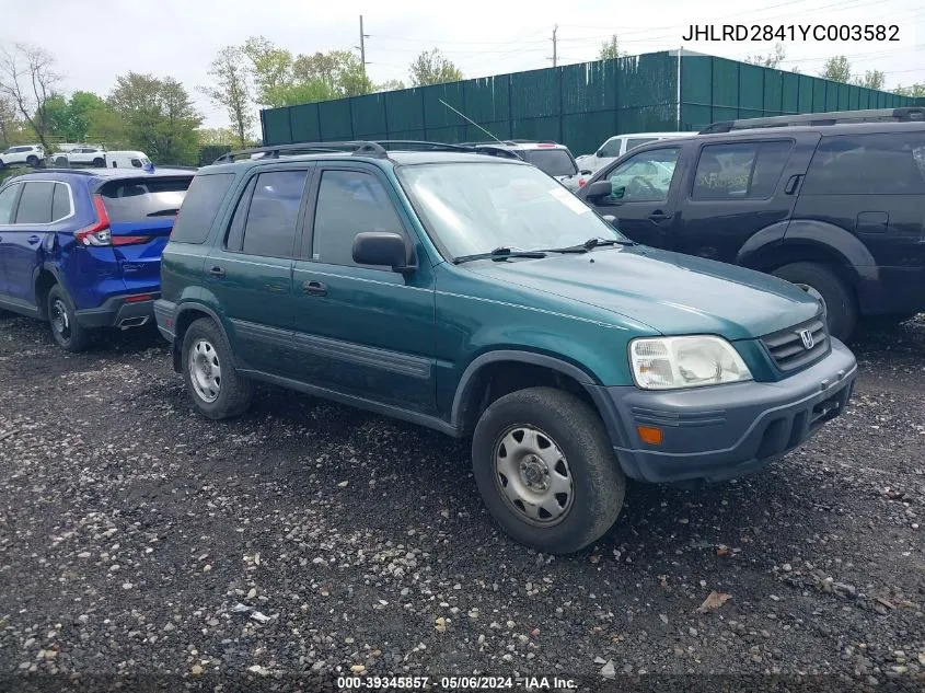 2000 Honda Cr-V Lx VIN: JHLRD2841YC003582 Lot: 39345857