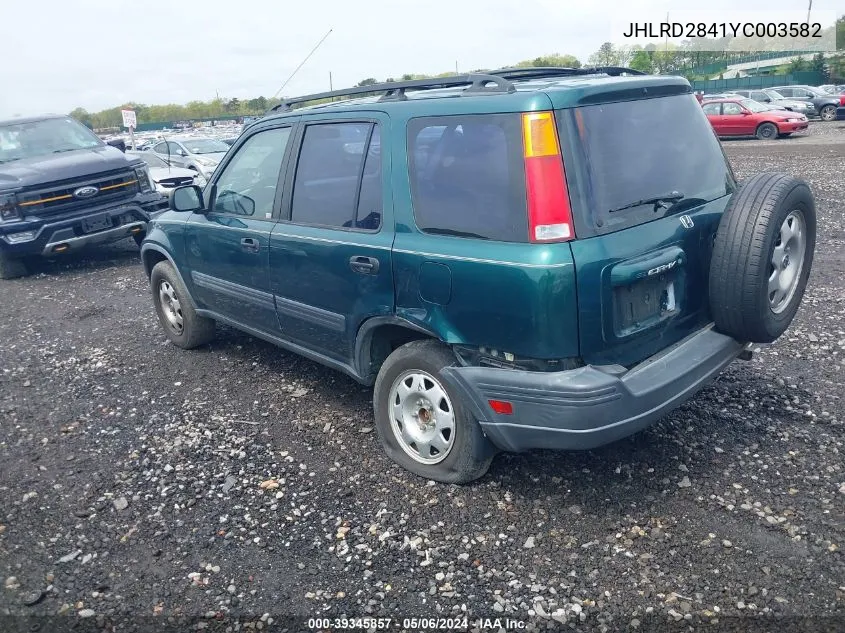 2000 Honda Cr-V Lx VIN: JHLRD2841YC003582 Lot: 39345857