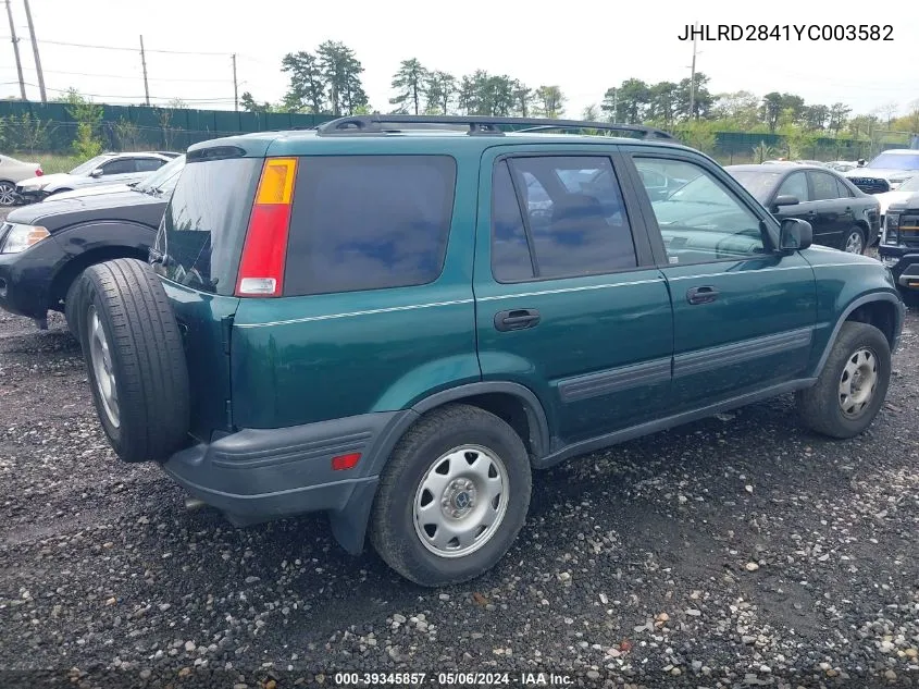 2000 Honda Cr-V Lx VIN: JHLRD2841YC003582 Lot: 39345857