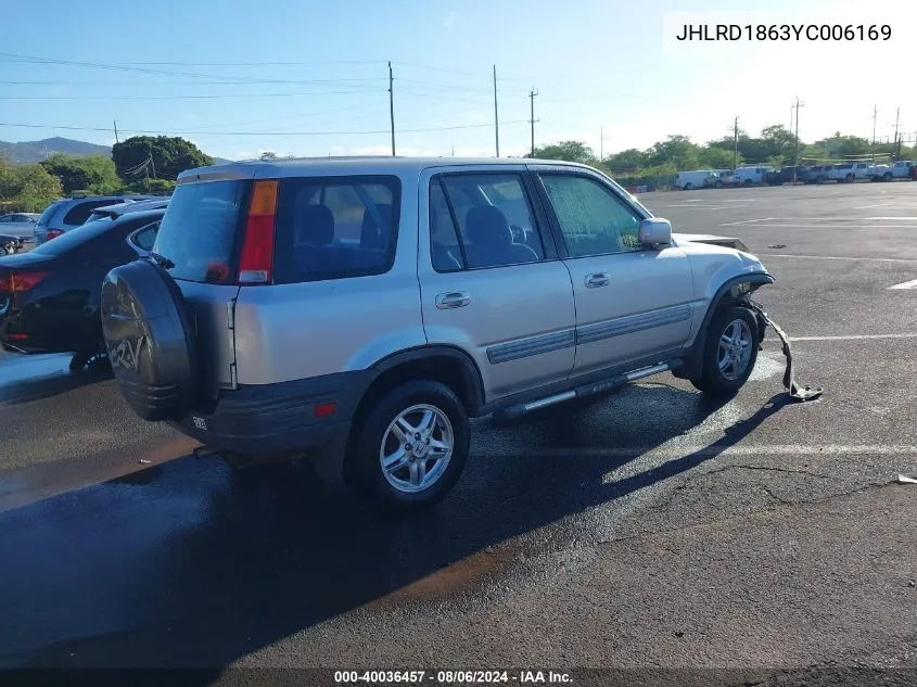 2000 Honda Cr-V Ex VIN: JHLRD1863YC006169 Lot: 40036457