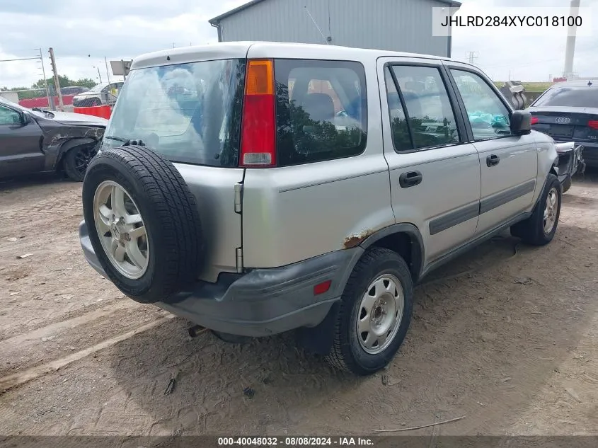 2000 Honda Cr-V Lx VIN: JHLRD284XYC018100 Lot: 40048032