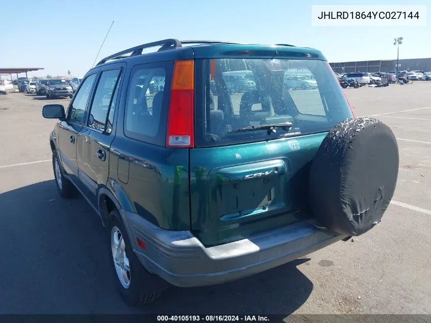 2000 Honda Cr-V Ex VIN: JHLRD1864YC027144 Lot: 40105193