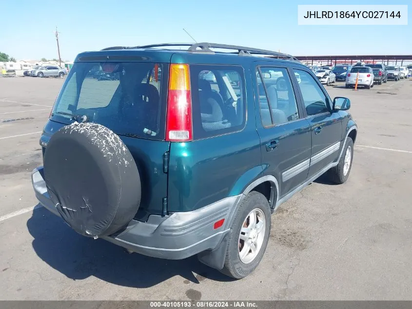 2000 Honda Cr-V Ex VIN: JHLRD1864YC027144 Lot: 40105193