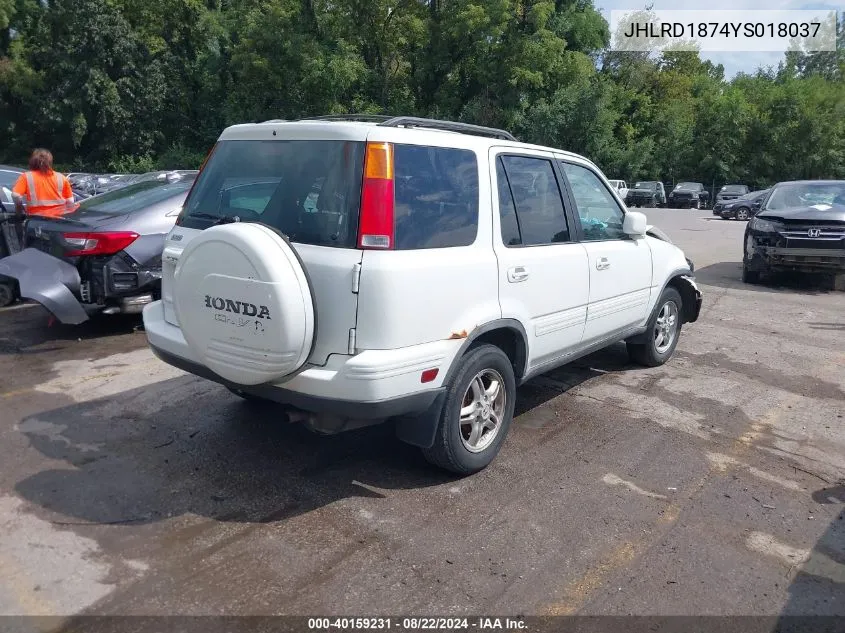 2000 Honda Cr-V Special Edition VIN: JHLRD1874YS018037 Lot: 40159231