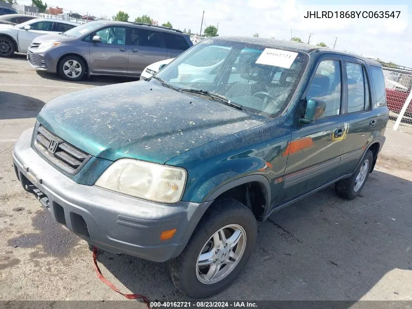 2000 Honda Cr-V Ex VIN: JHLRD1868YC063547 Lot: 40162721