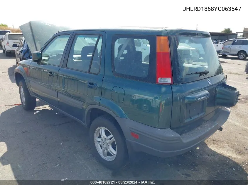 2000 Honda Cr-V Ex VIN: JHLRD1868YC063547 Lot: 40162721