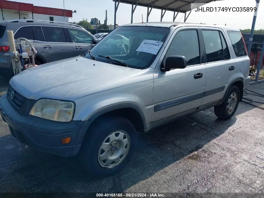 2000 Honda Cr-V Lx VIN: JHLRD1749YC035899 Lot: 40165165