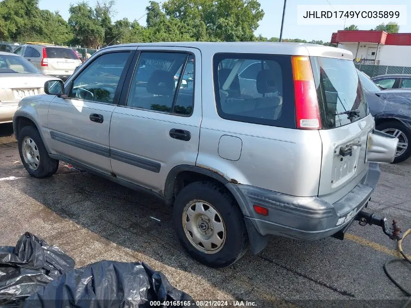 2000 Honda Cr-V Lx VIN: JHLRD1749YC035899 Lot: 40165165