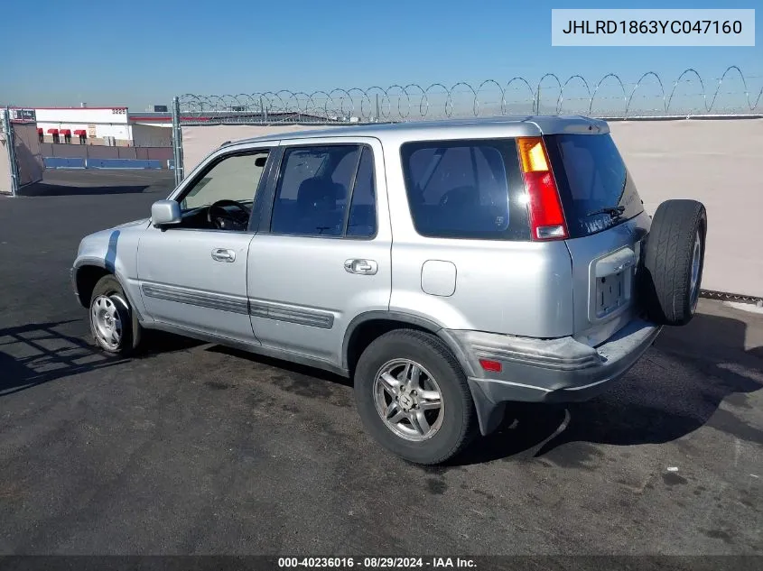 2000 Honda Cr-V Ex VIN: JHLRD1863YC047160 Lot: 40236016